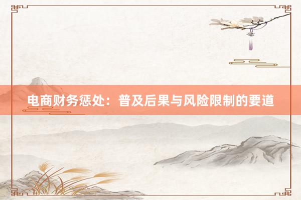 电商财务惩处：普及后果与风险限制的要道